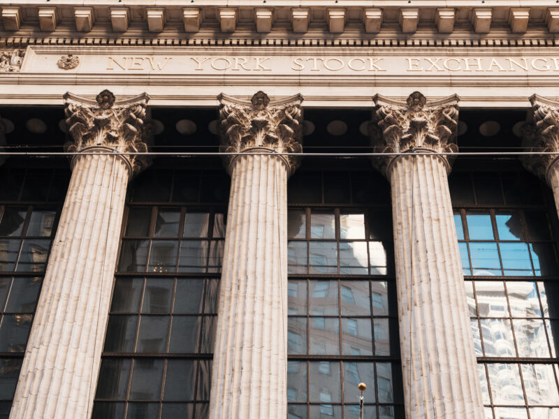 facade old building with columns new york stock exchange